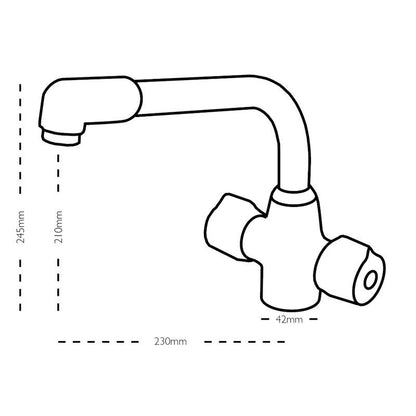 Carron Phoenix Aztec Dual Twist Handles Kitchen Tap - Chrome - 115.0019.342