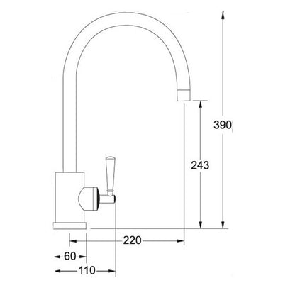 Franke 115.0250.327 Fuji Kitchen Mixer Tap - Decor Steel