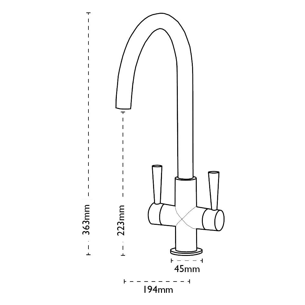 Carron Phoenix Henley Twin Lever WRAS Approved Kitchen Tap