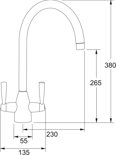 Franke 115.0049.990 Eiger Twin Lever Kitchen Mixer Tap - Decor Steel