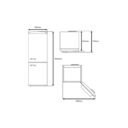 CDA 60/40 Retro Freestanding Fridge Freezer - Florence Barley