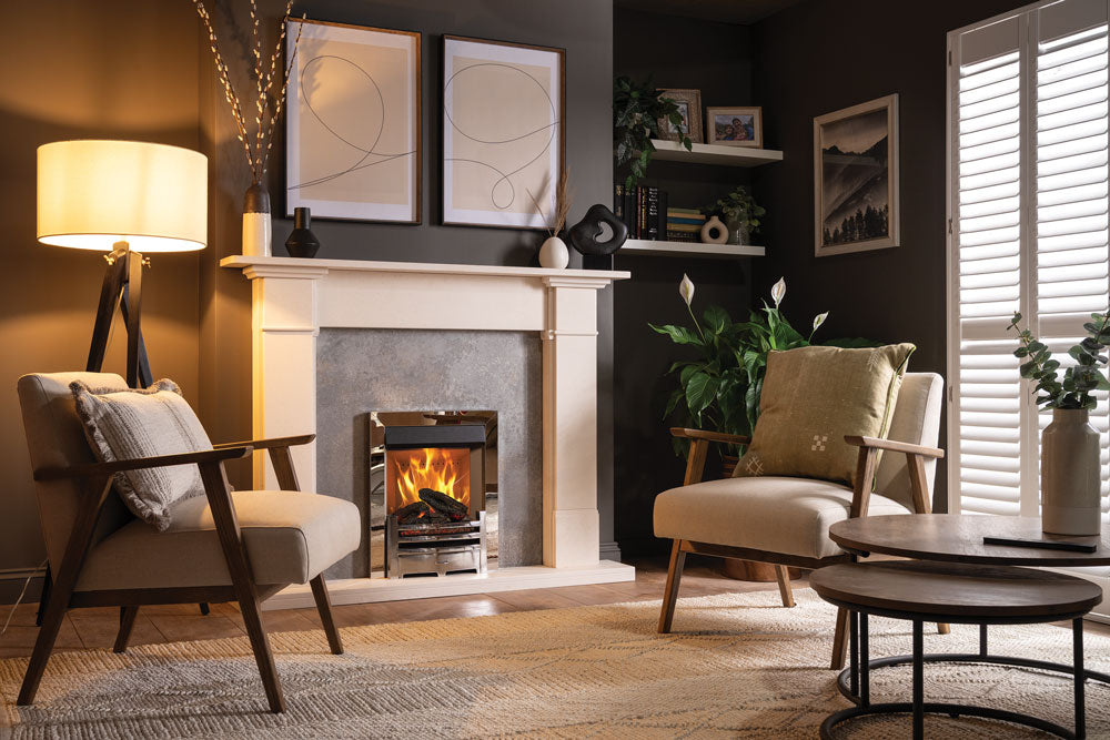 Onyx Mirage 40i Electric Fire - Arts Style in Polished Chrome