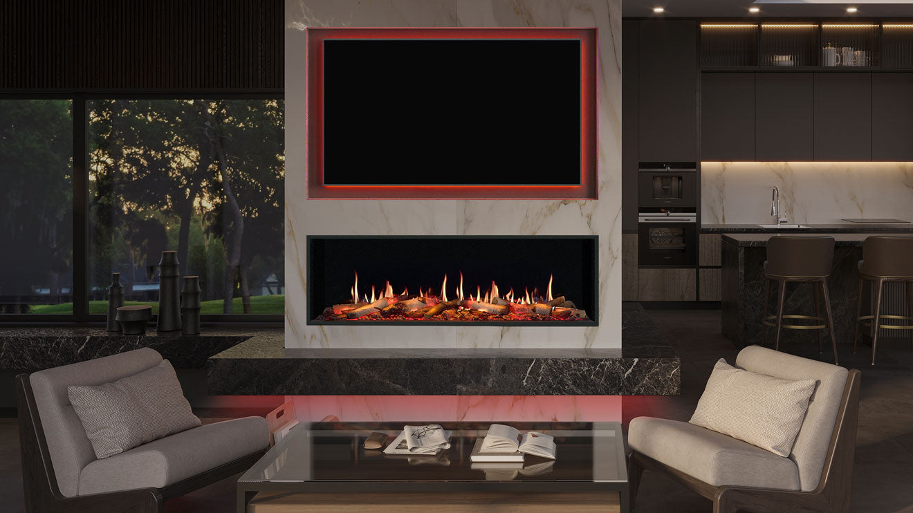 Onyx Fusion 150RW Electric Fire with Real Wood Logscape
