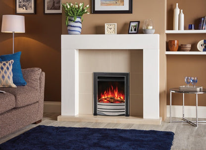 FireFx Amara Fire Electric in Chrome and Black (Chrome Curved Front)