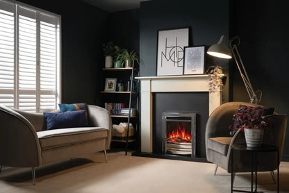 FireFx Amara Fire Electric in Chrome and Black (Chrome Curved Front)