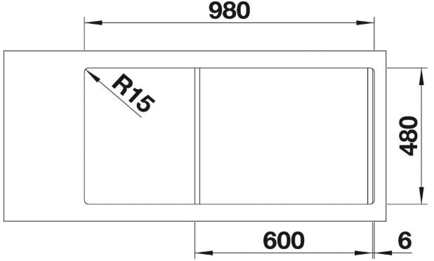 Blanco 236784 Dinas XL 6 S Inset Sink - Stainless Steel