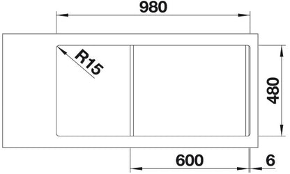 Blanco 236784 Dinas XL 6 S Inset Sink - Stainless Steel
