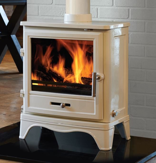 Mourne Eco Bassington Multi-fuel Stove - Warm White Enamel