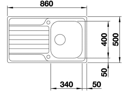Blanco Dinas 45 S - 1 Bowl Stainless Steel Kitchen Sink