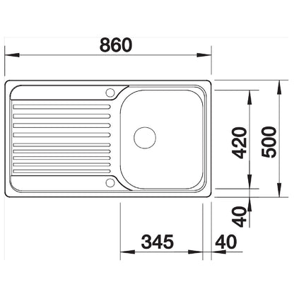 Blanco 456452 Tipo 45 S Single Bowl Reversible Inset Stainless Steel Kitchen Sink