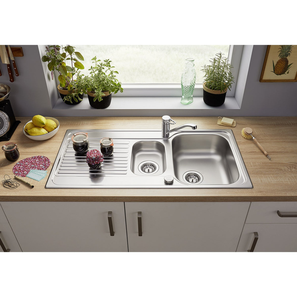 Blanco 456455 Tipo II 6S 1.5 Bowl Inset Kitchen Sink - Stainless Steel