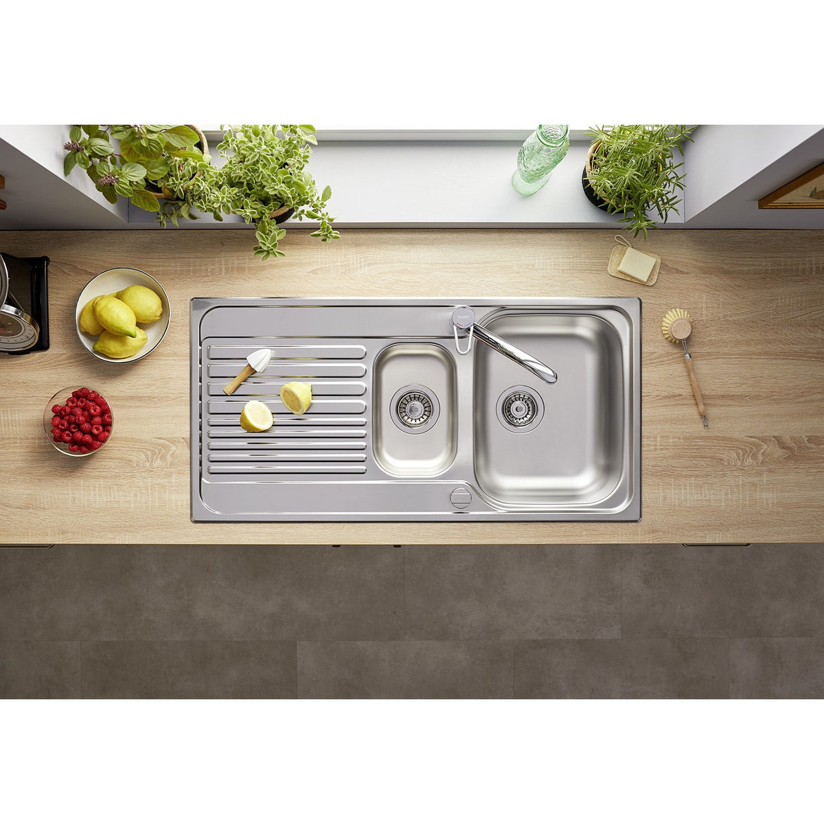 Blanco 456455 Tipo II 6S 1.5 Bowl Inset Kitchen Sink - Stainless Steel