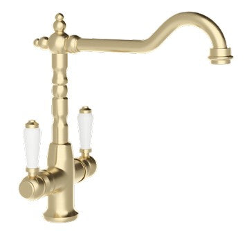 St. James 5003PB Alma Twin Lever Kitchen Tap - Polished Brass