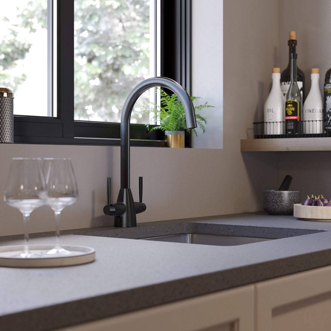 St. James 5005B Ivy Dual Lever Kitchen Tap - Black