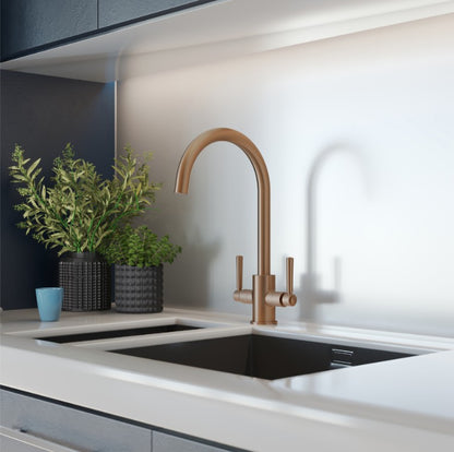 St. James 5006BB Noa Twin Lever Kitchen Tap - Brushed Brass