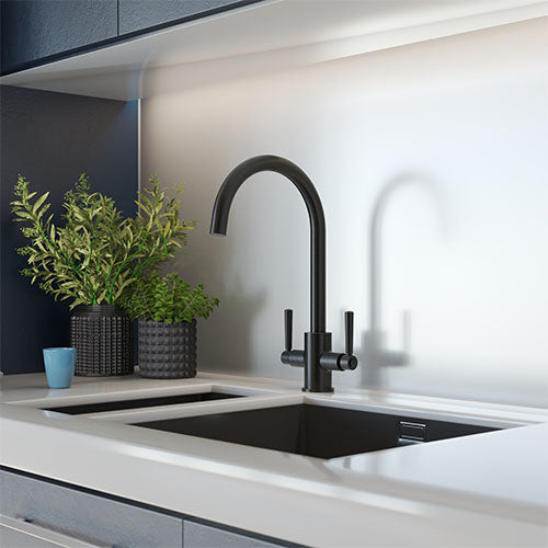 St. James 5006B Noa Twin Lever Kitchen Tap - Black