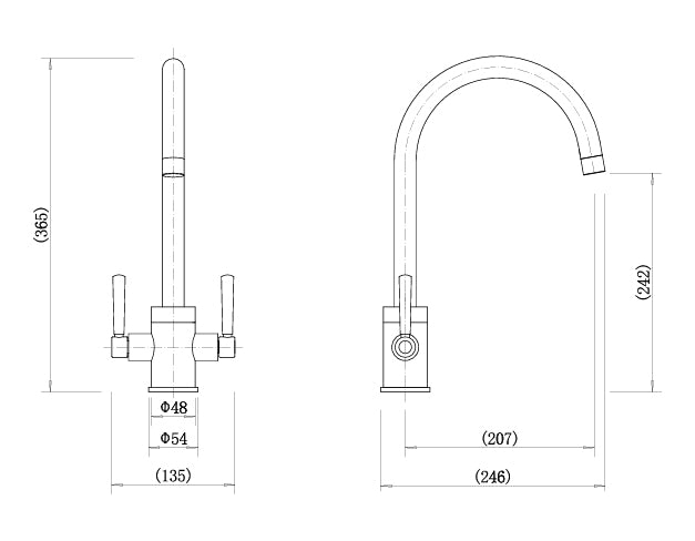 St. James 5006CM Noa Twin Lever Kitchen Tap - Chrome