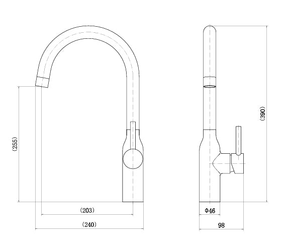 St. James 5007B Eli Single Lever Kitchen Tap - Black