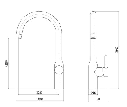 St. James 5007B Eli Single Lever Kitchen Tap - Black