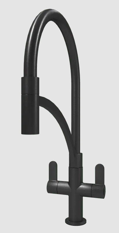 St. James 5010B Rayne Twin Lever Kitchen Tap - Black