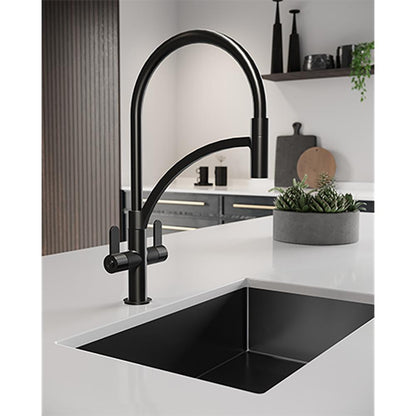 St. James 5010B Rayne Twin Lever Kitchen Tap - Black
