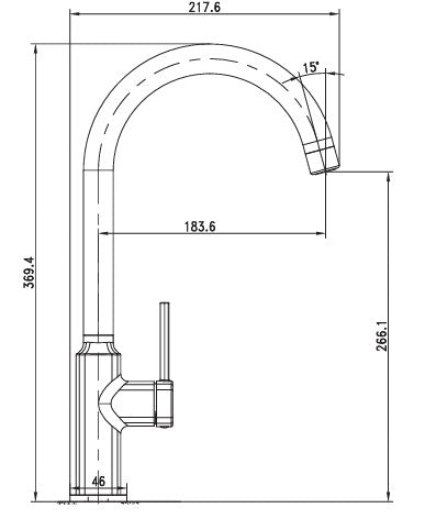 St. James 5014P Fika Single Lever Kitchen Tap - Pewter