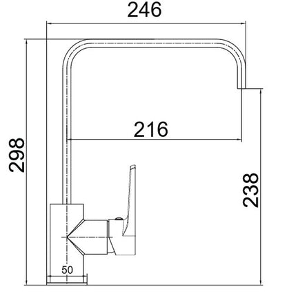 St. James 5015BF Orka Single Lever Kitchen Tap - Brushed Chrome