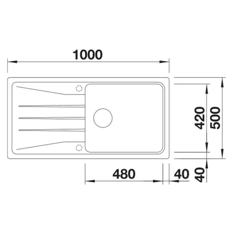 Blanco Sona XL 6 S Silgranit Kitchen Sink - Rock Grey