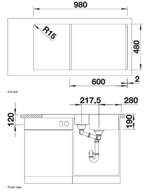 Blanco 519855 Sona 6 S Silgranit White Inset Sink