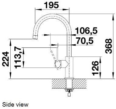 Blanco 523120 Candor Single Lever Kitchen Mixer Tap - Brushed Stainless Steel
