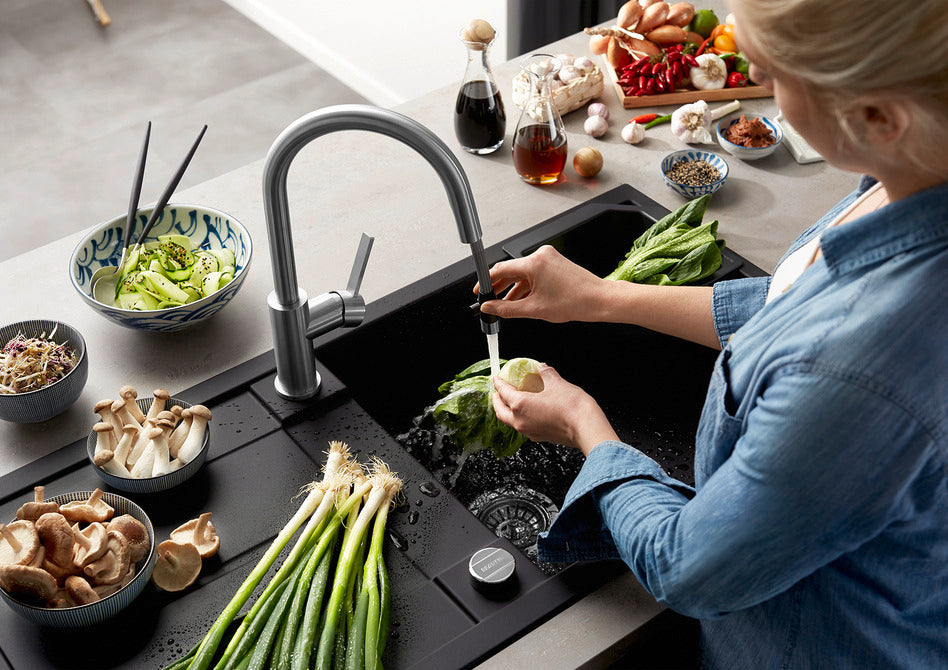Blanco 523121 Candor-S Pull Out Kitchen Tap - Stainless Steel