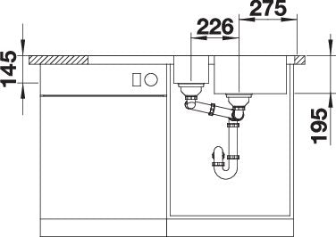 Blanco Dinas 6 S Sink Stainless Steel - Brushed Finish