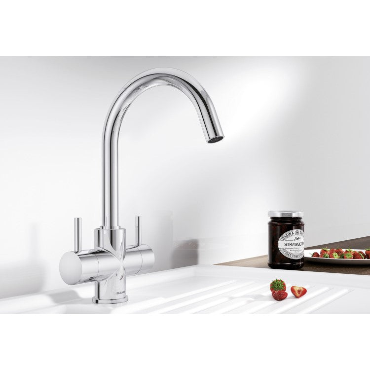 Blanco 525334 Camia Twin Lever Kitchen Tap - Chrome