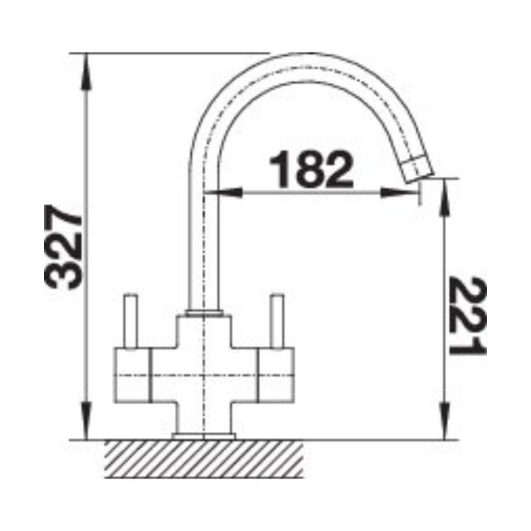 Blanco 525334 Camia Twin Lever Kitchen Tap - Chrome