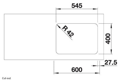 Blanco SOLIS 340/180-U Right Hand Stainless Steel Sink