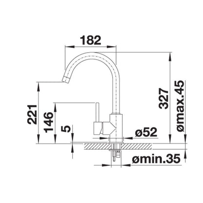 Blanco 526143 MIDA Kitchen Mixer Tap - Chrome