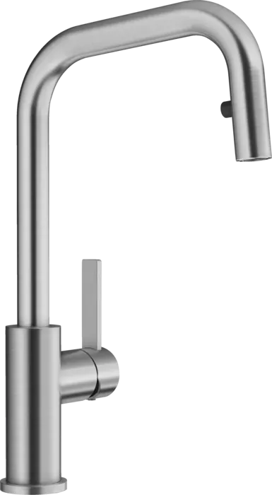 Blanco JANDORA-S Pull-Out J-Shaped Spout Solid Kitchen Tap - Brushed Stainless Steel - 526614