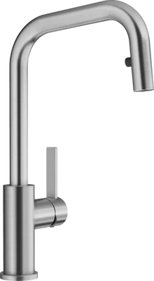 Blanco JANDORA-S Pull-Out J-Shaped Spout Solid Kitchen Tap - Brushed Stainless Steel - 526614