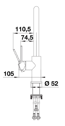 Blanco 526614 Jandora-S Pull Out Kitchen Tap - Brushed Stainless Steel