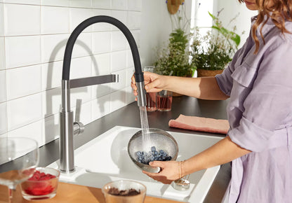 SONEA-S 526616 Flexo Kitchen Tap with Flexible Rubber Hose Solid - Brushed Stainless Steel