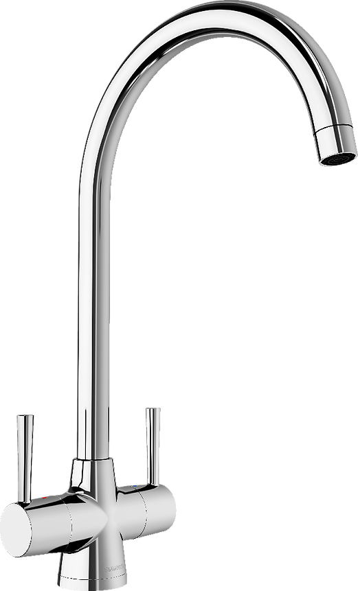 Blanco 526677 Max II Twin Lever Kitchen Mixer Tap - Chrome