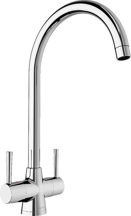 Blanco 526677 Max II Twin Lever Kitchen Mixer Tap - Chrome
