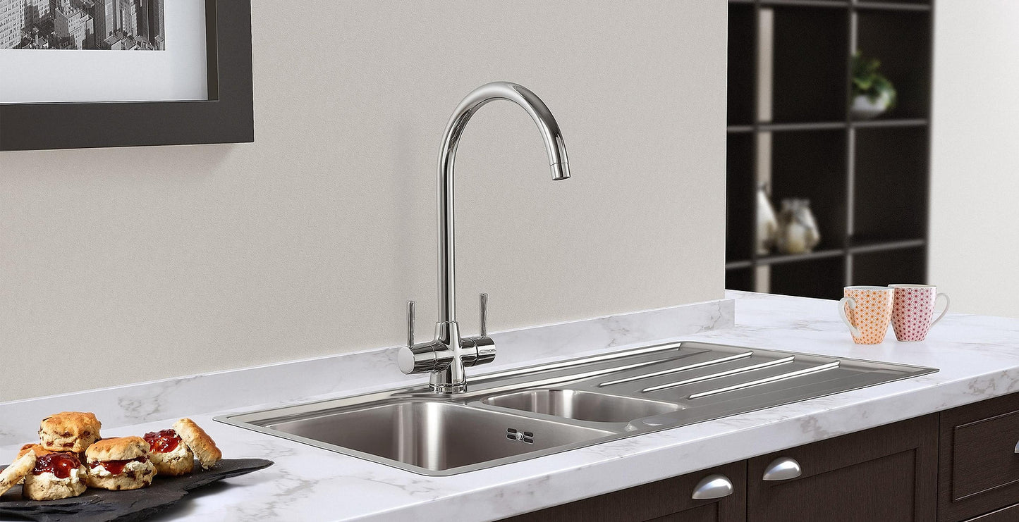 Blanco 526677 Max II Twin Lever Kitchen Mixer Tap - Chrome