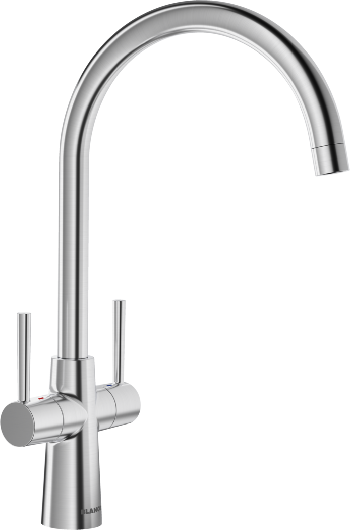 Blanco 526678 Max II Twin Lever Kitchen Mixer Tap - PVD Steel