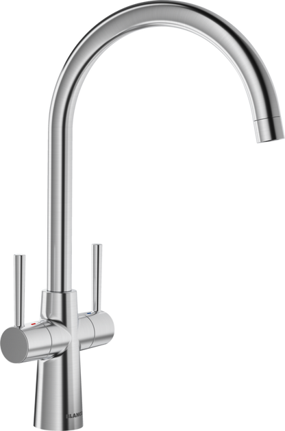 Blanco 526678 Max II Twin Lever Kitchen Mixer Tap - PVD Steel