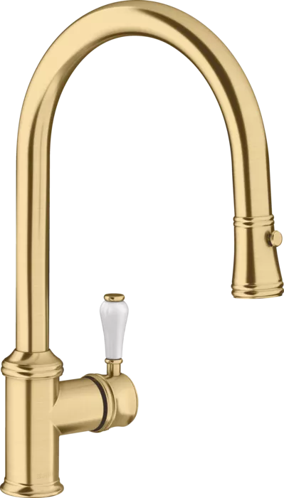 Blanco Vicus Single Lever Pull-Out Spray PVD Steel Kitchen Tap - Satin Gold