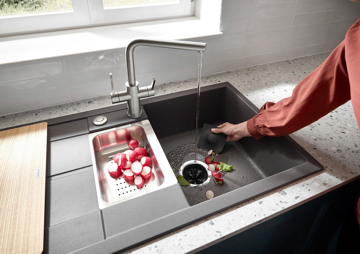 Blanco 526702 Lanora Twin Lever Stainless Steel Mixer Tap