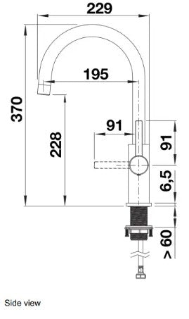 Blanco 526703 Candor Twin Lever Kitchen Mixer Tap - Brushed Stainless Steel