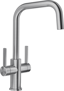 Blanco 526704 Jandora Twin Lever Kitchen Tap - Brushed Stainless Steel