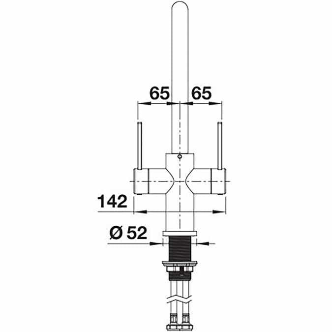 Blanco Jandora Twin Lever Kitchen Tap - Brushed Stainless Steel